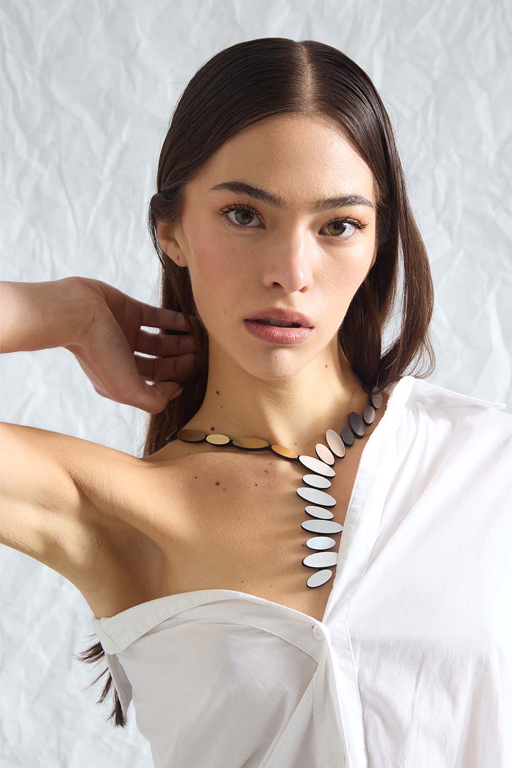 Colors Petals Y Necklace - Silver + Gold