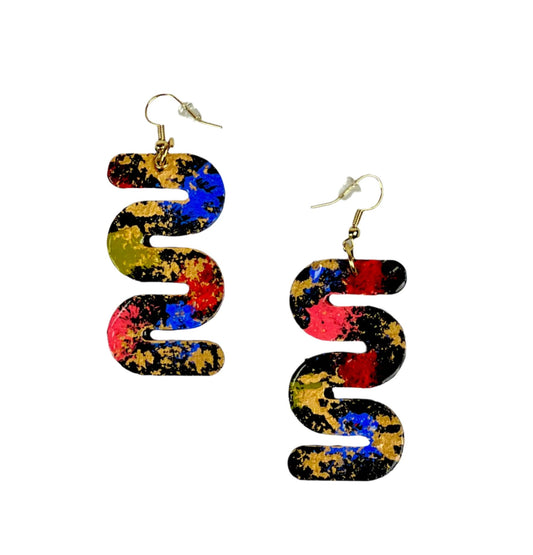 Hand Painted Snake Earrings by Angela Bolaños