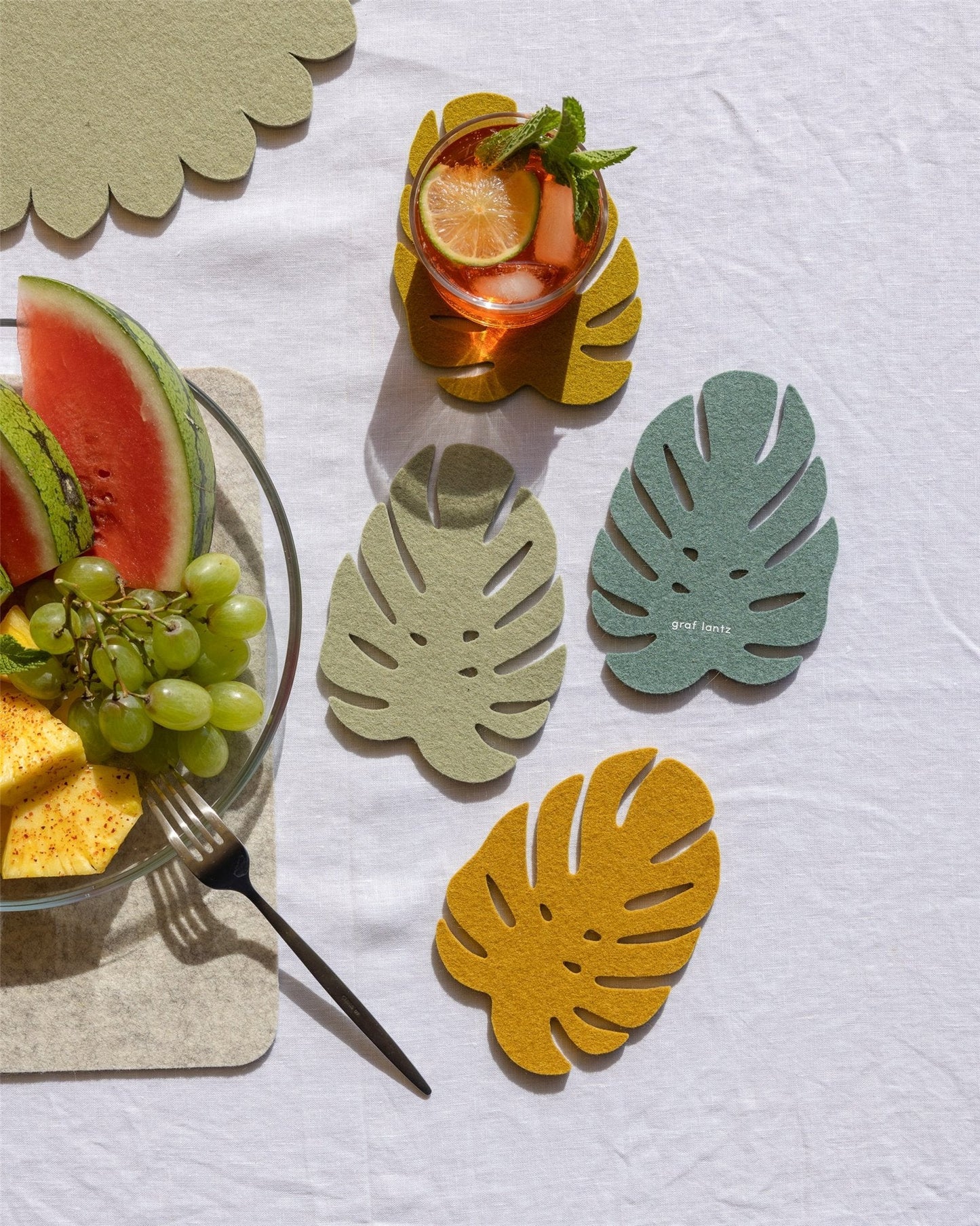 Monstera Leaf Coaster "Jungle" - Set of 4