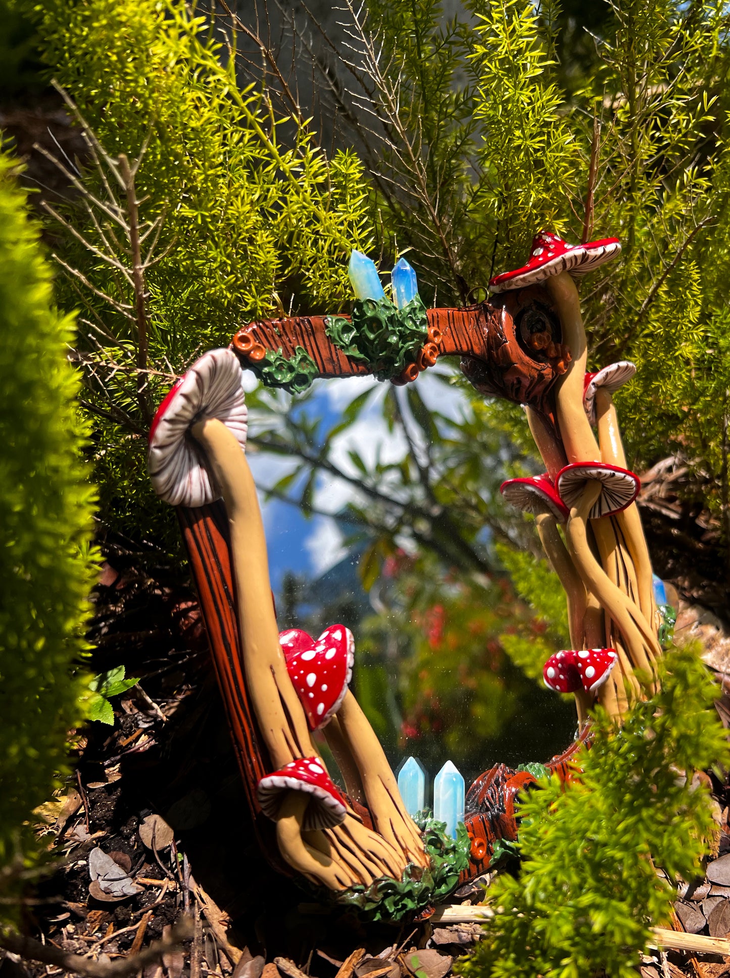 Hanging Mushroom Wall Mirror