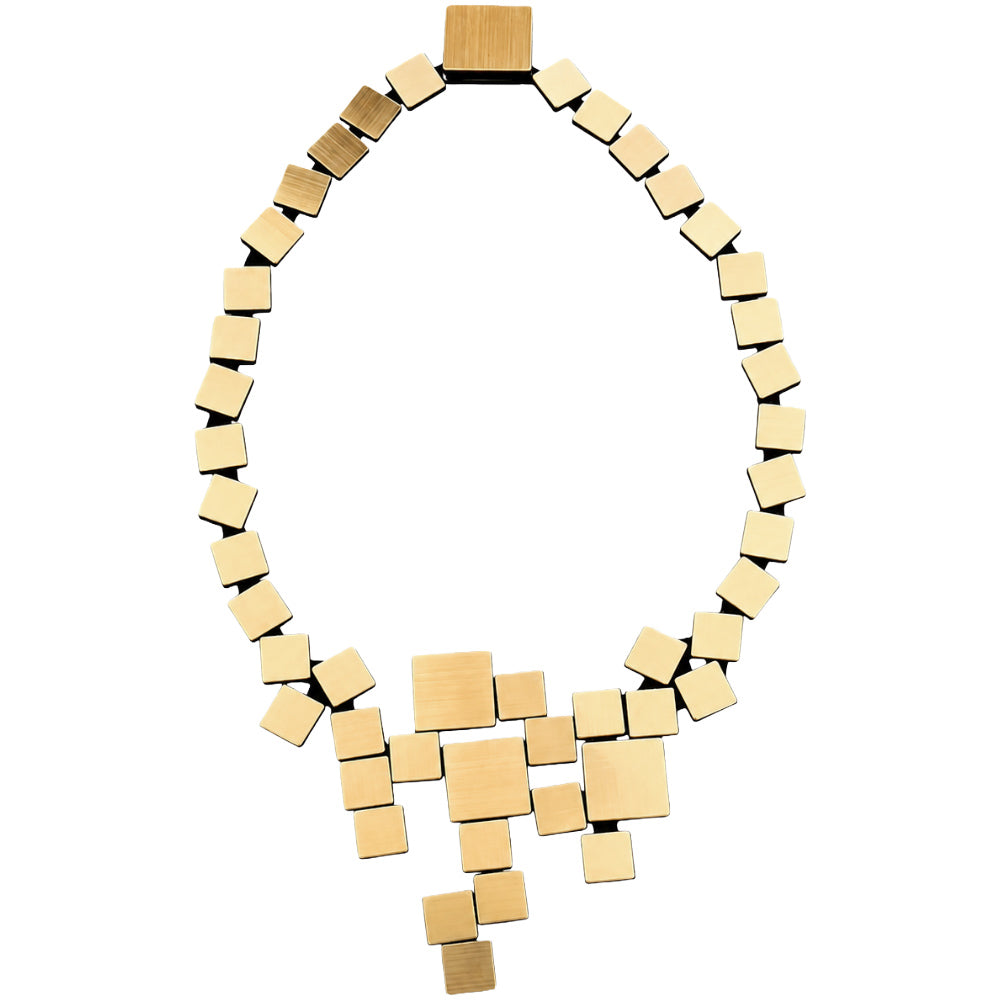 Bauhaus V Squares Necklace - Gold