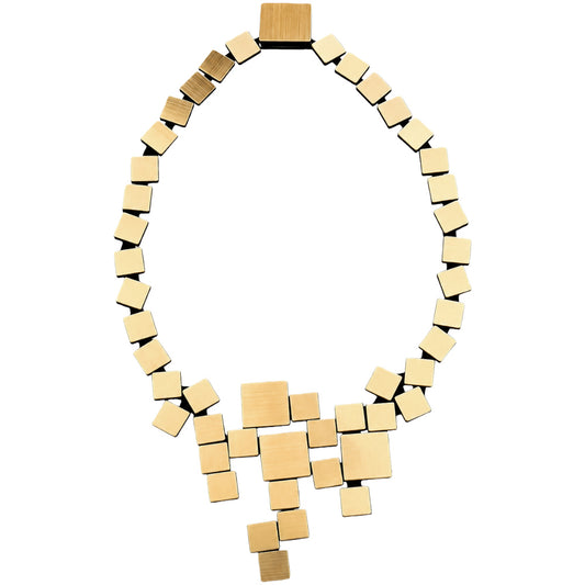 Bauhaus V Squares Necklace - Gold