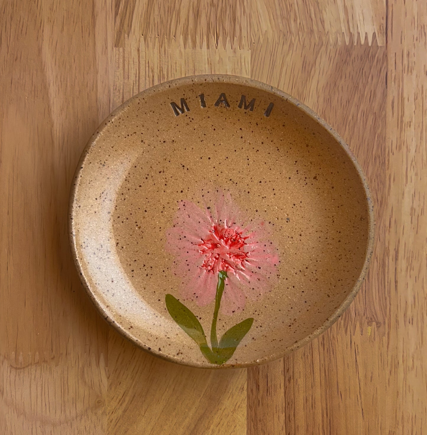 Miami Pressed Flower Handmade Trinket Dish