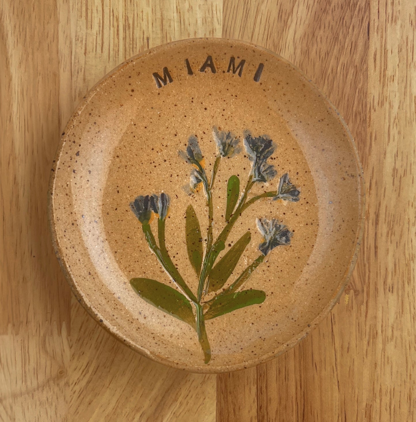 Miami Pressed Flower Handmade Trinket Dish