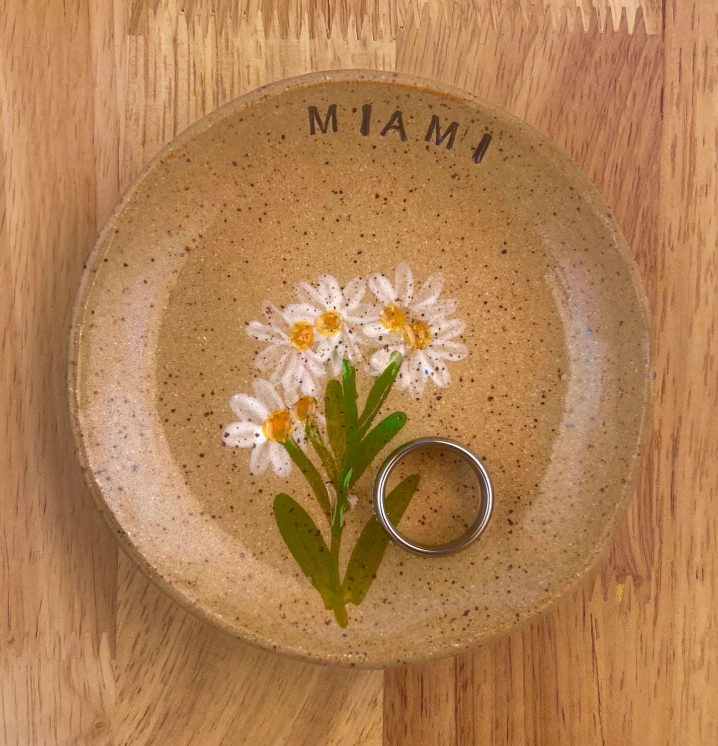 Miami Pressed Flower Handmade Trinket Dish