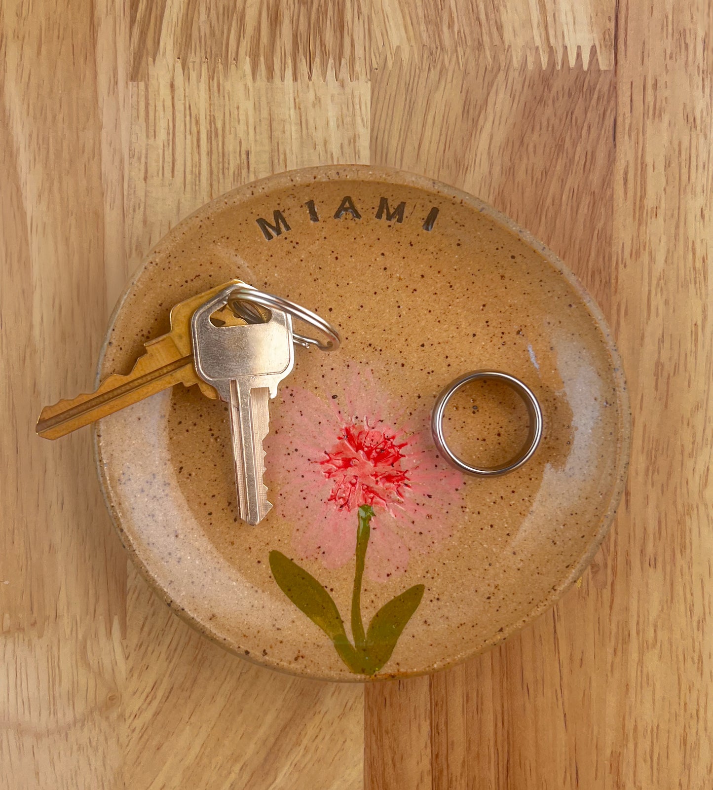 Miami Pressed Flower Handmade Trinket Dish