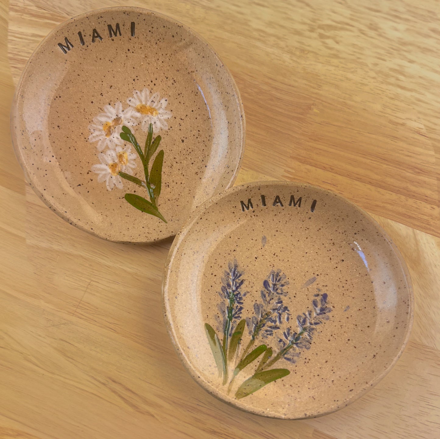 Miami Pressed Flower Handmade Trinket Dish