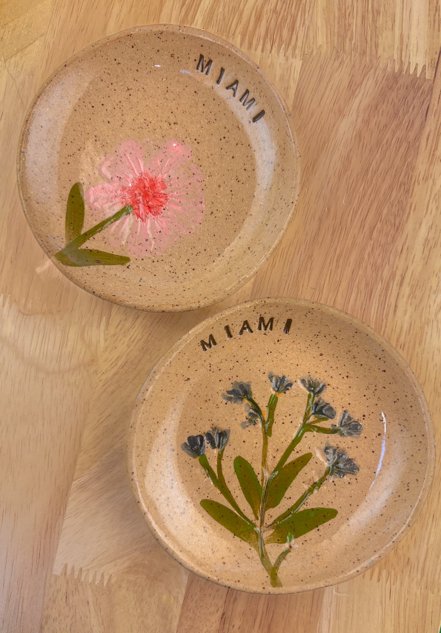 Miami Pressed Flower Handmade Trinket Dish