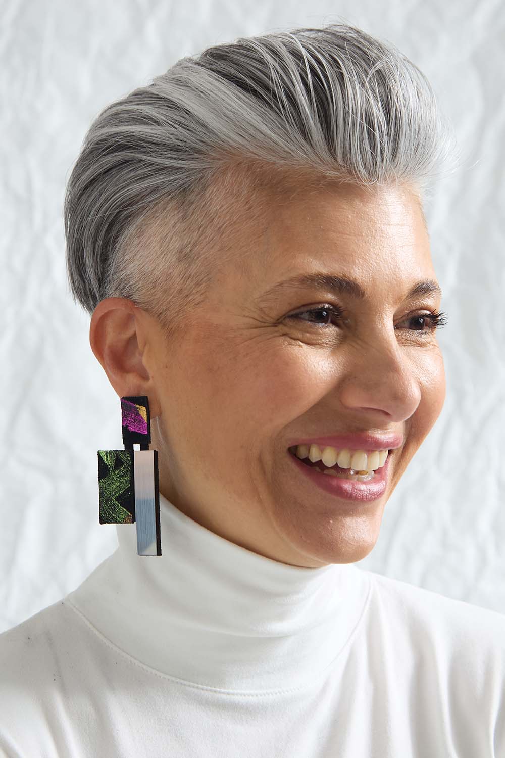 Klee Earrings - Silver + Black + Rainbow