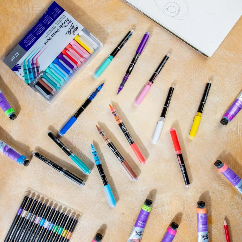 Flexi Tip Acrylic Paint Pens - 12pc