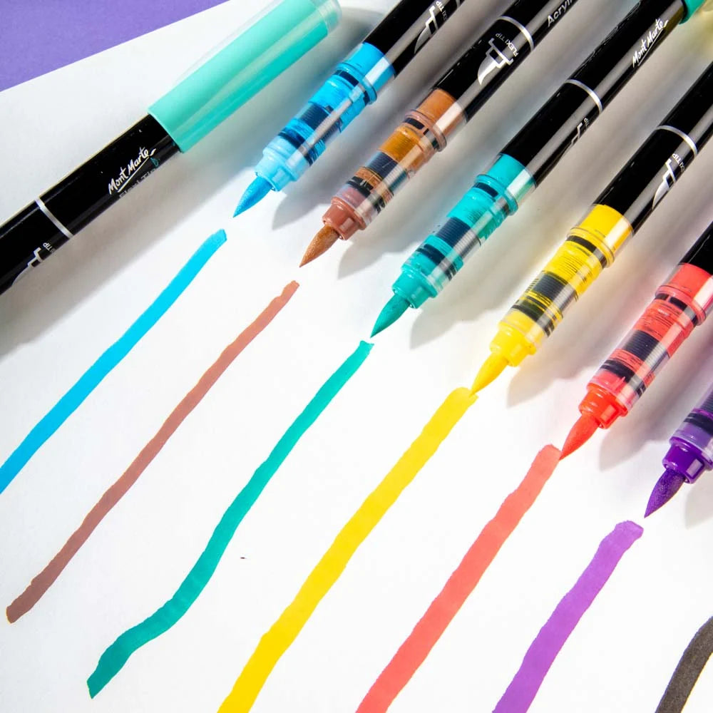 Flexi Tip Acrylic Paint Pens - 12pc