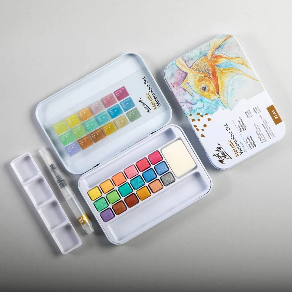 Metallic Watercolour Set in Tin - 21pc