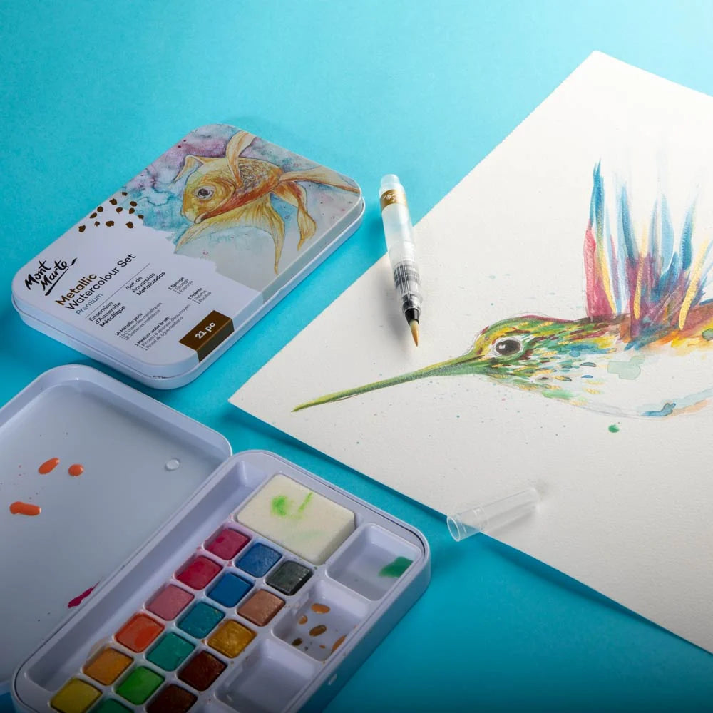 Metallic Watercolour Set in Tin - 21pc