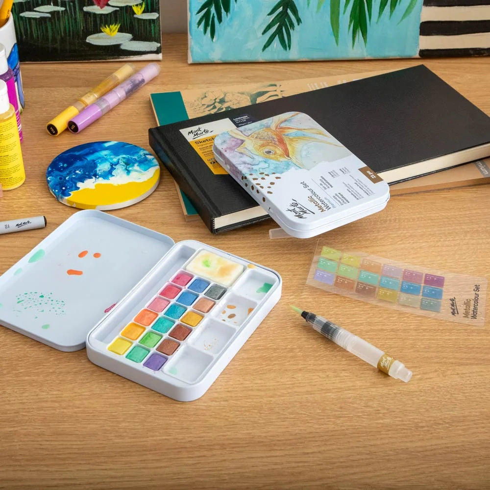 Metallic Watercolour Set in Tin - 21pc