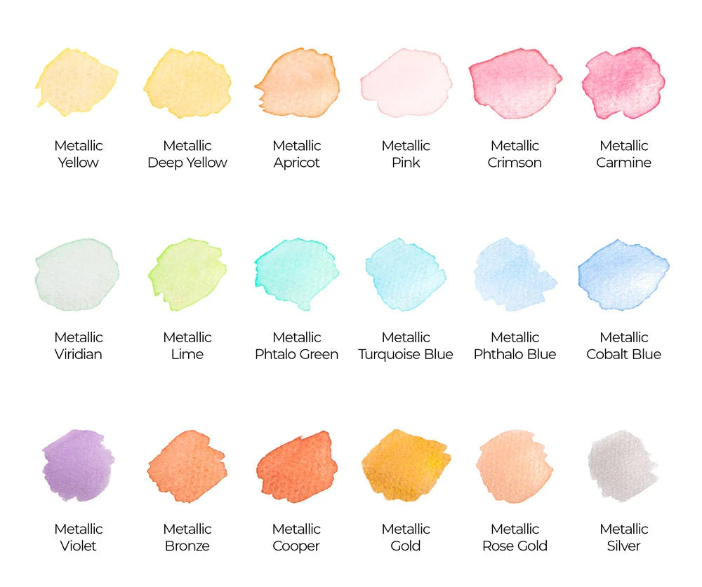 Metallic Watercolour Set in Tin - 21pc