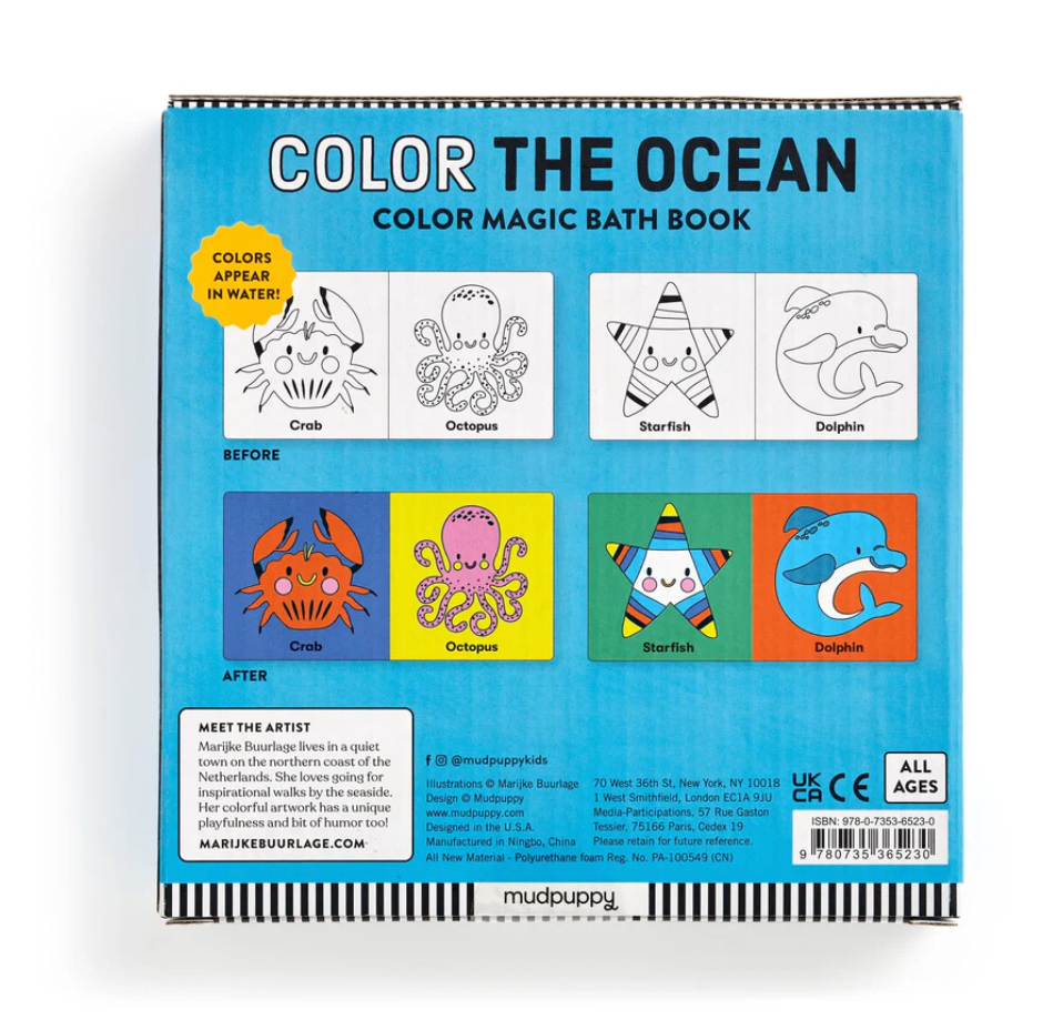 Color the Ocean Color Magic Bath Book