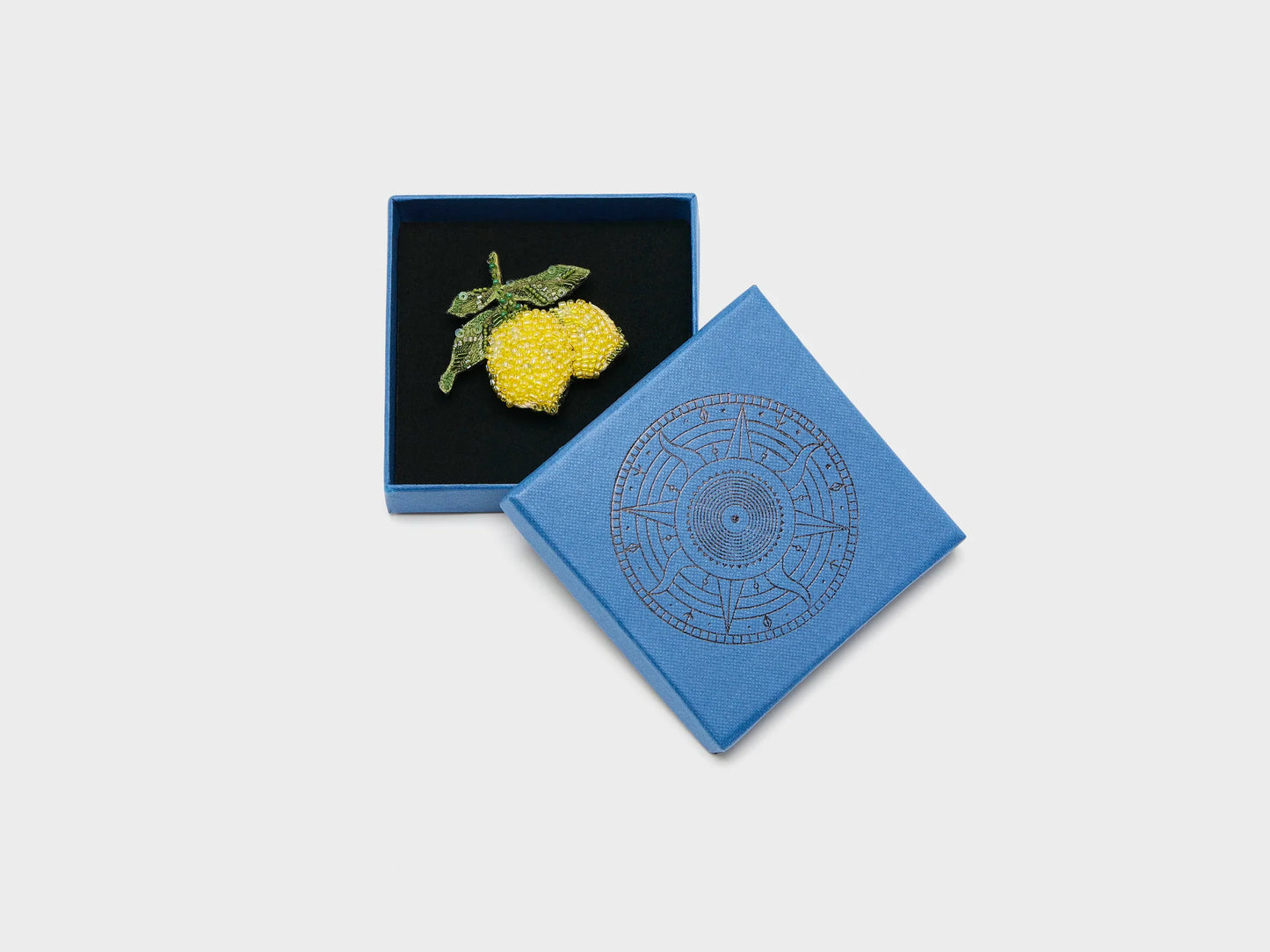 Hand Embroidered Beaded Brooch – Amalfi Lemons