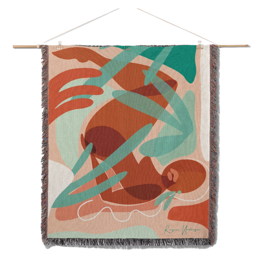 Abstract Pose Woven Throw by Reyna Noriega