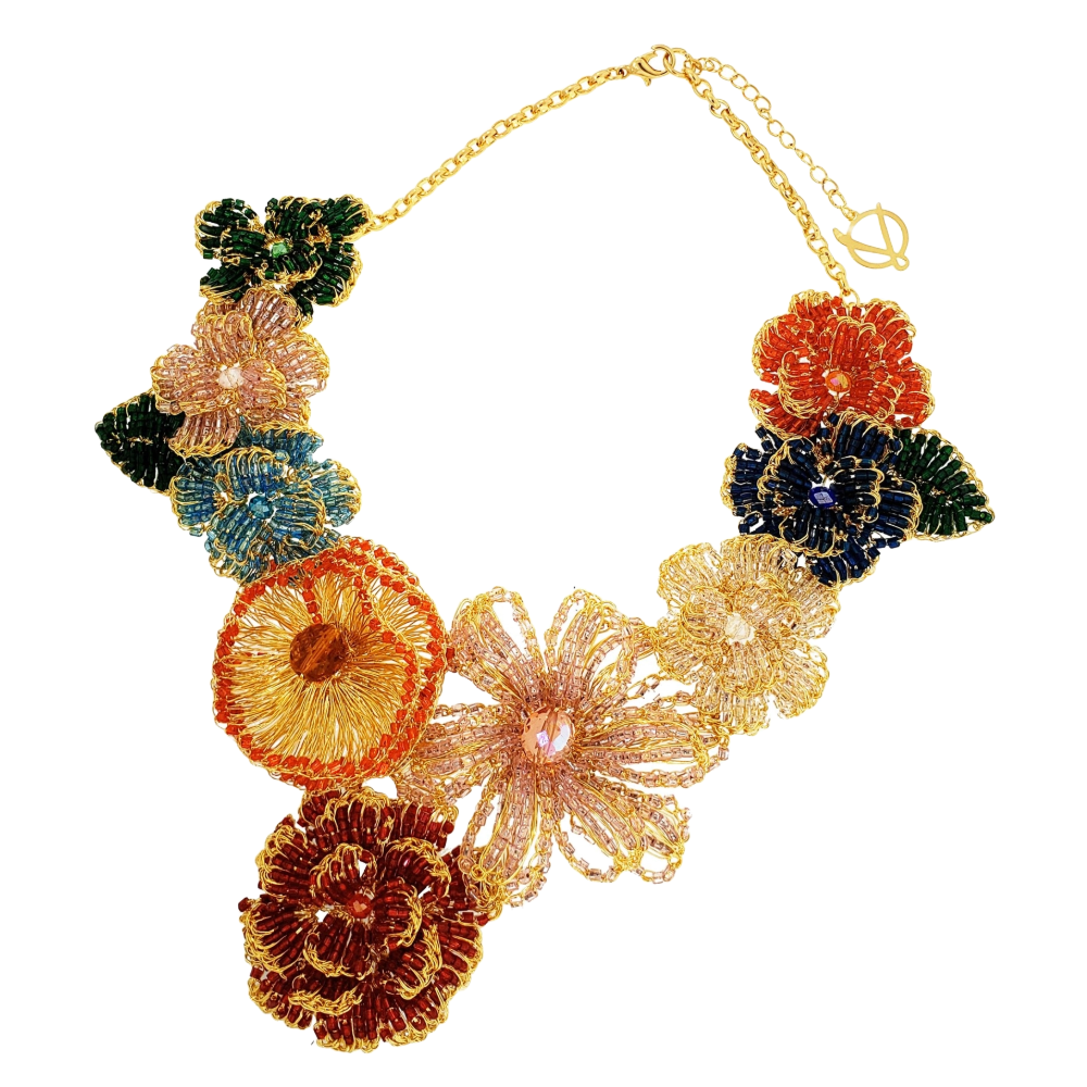 Multicolor Gold Blossom Necklace