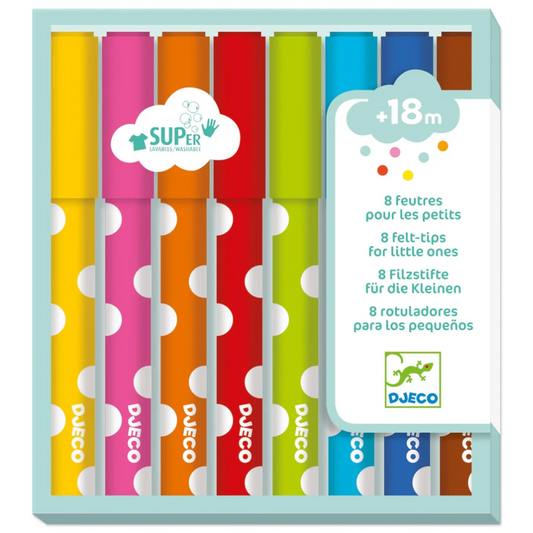 8 Felt Tip Markers for Little Hands