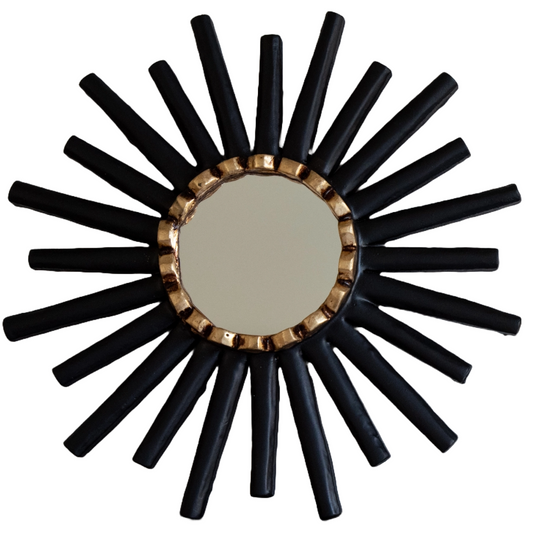 Peruvian Black Sunburst Wall Mirror