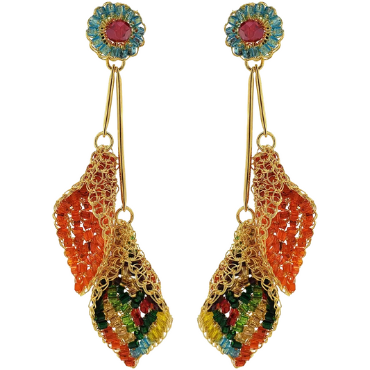 Tulip Duo Handmade Crochet Earrings