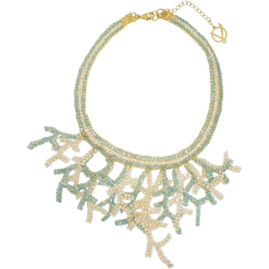 Coral Handmade Crochet Necklace