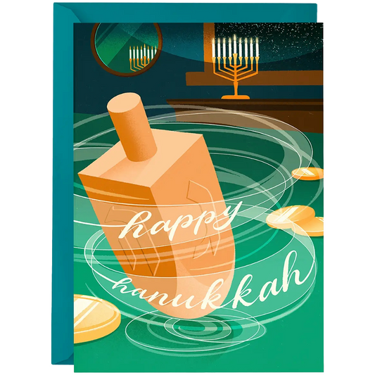Happy Hanukkah Dreidel - Holiday Card