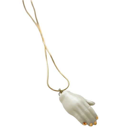 White Ceramic Hand Pendant