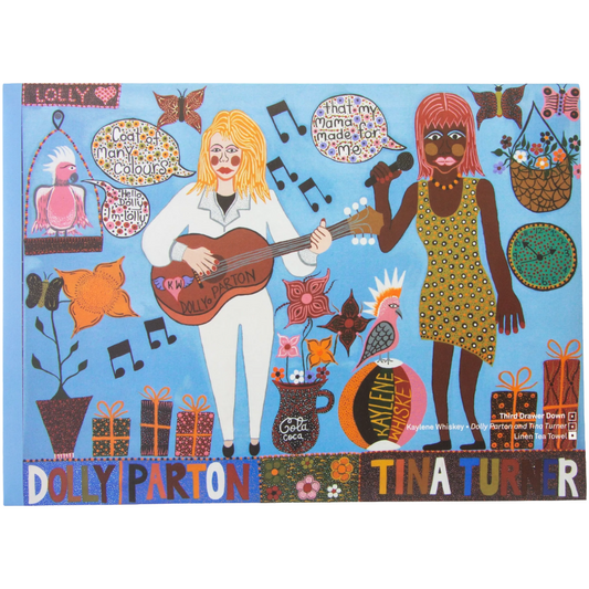 Dolly Parton and Tina Turner Tea Towel x Kaylene Whiskey