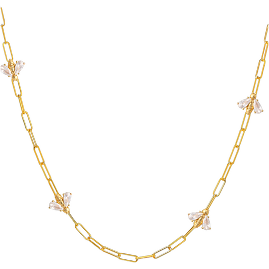Gold Bumblebee Paperclip Necklace