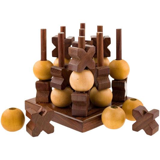 3D Tic Tac Toe Handcrafted Wood Game
