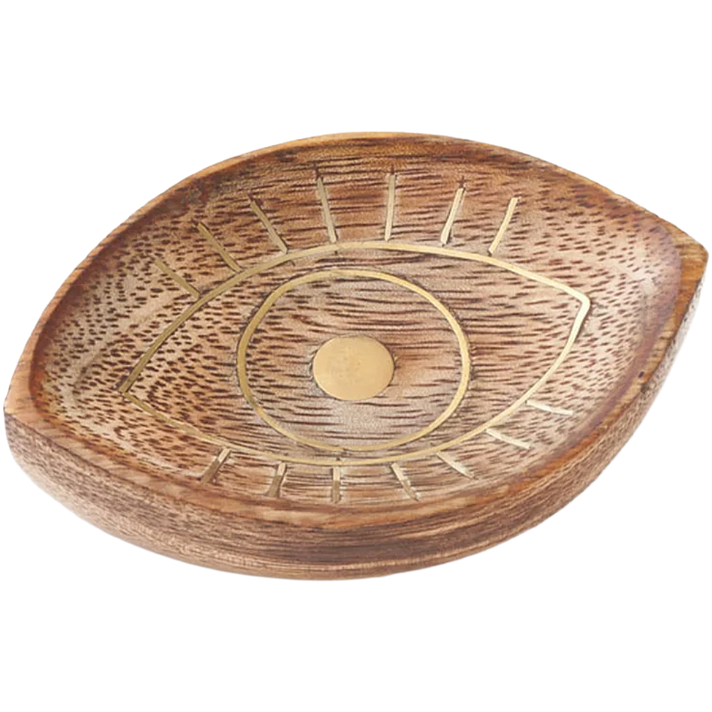 Drishti Trinket Mini Wooden Tray - Evil Eye
