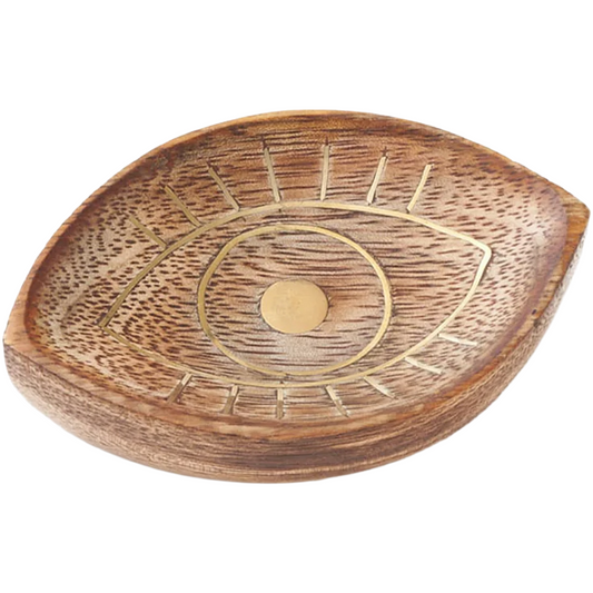 Drishti Trinket Mini Wooden Tray - Evil Eye