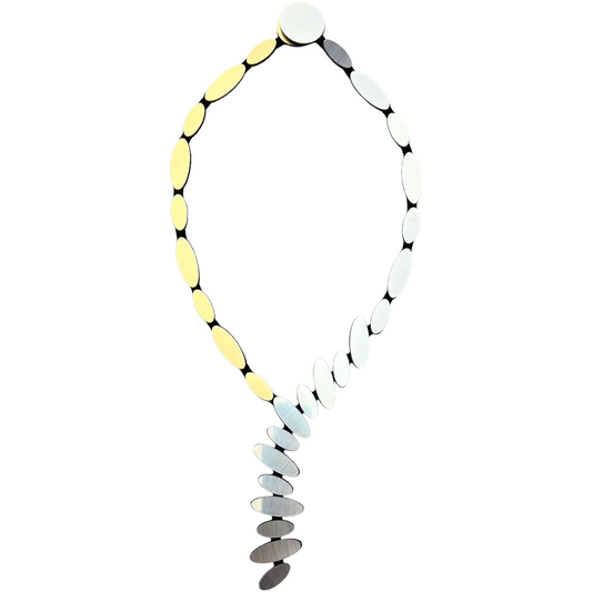 Colors Petals Y Necklace - Silver + Gold