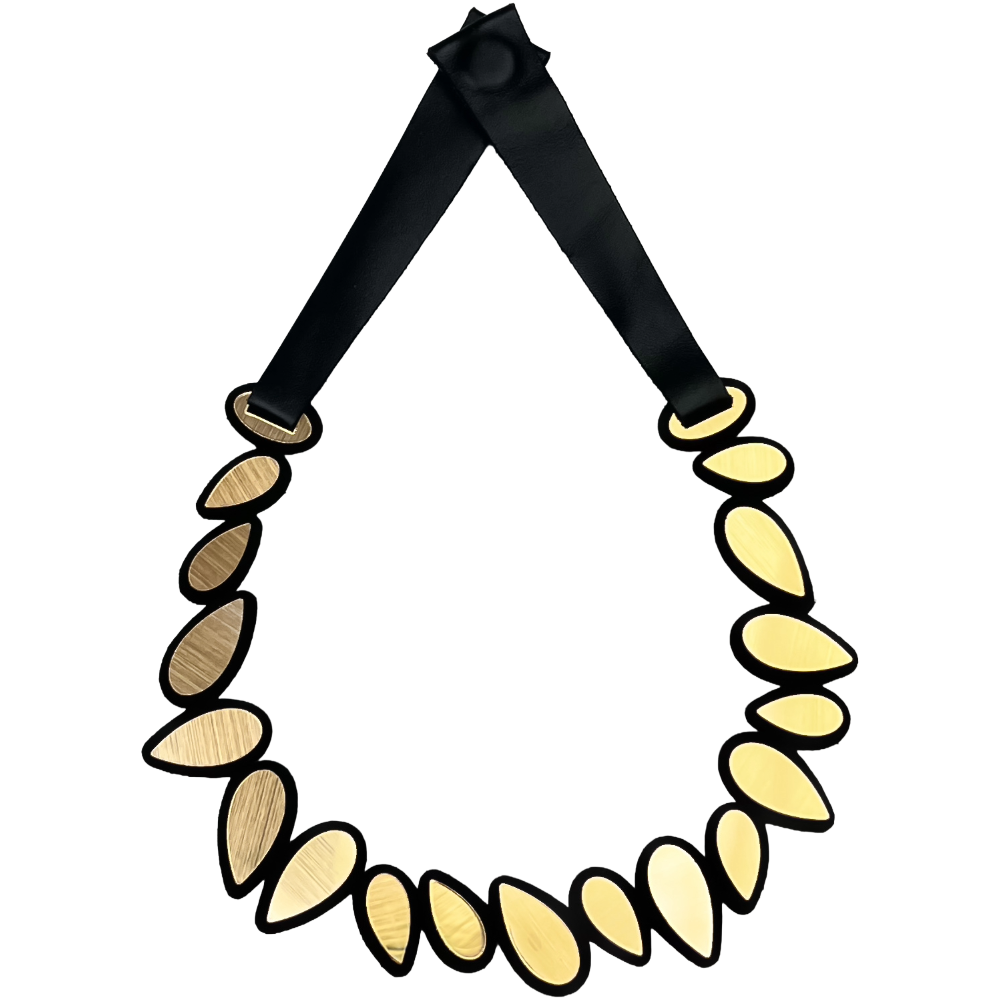 Gold Round Raindrop Necklace