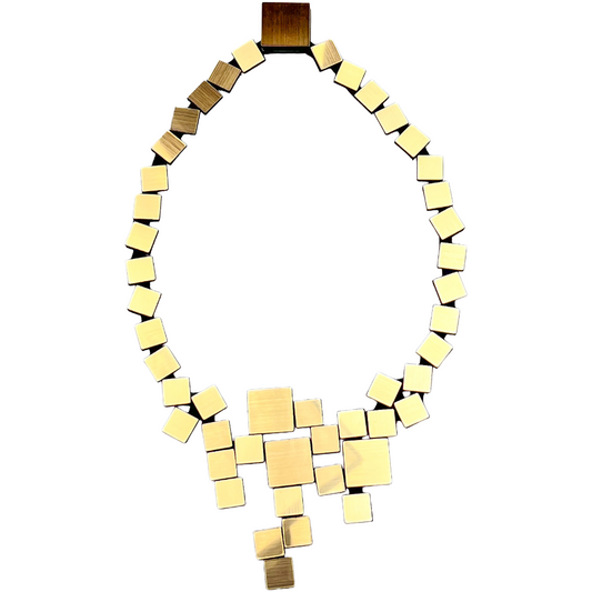 Bauhaus V Squares Necklace - Gold