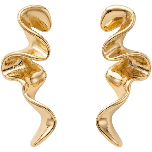 Sculptural Flow Drop Earrings