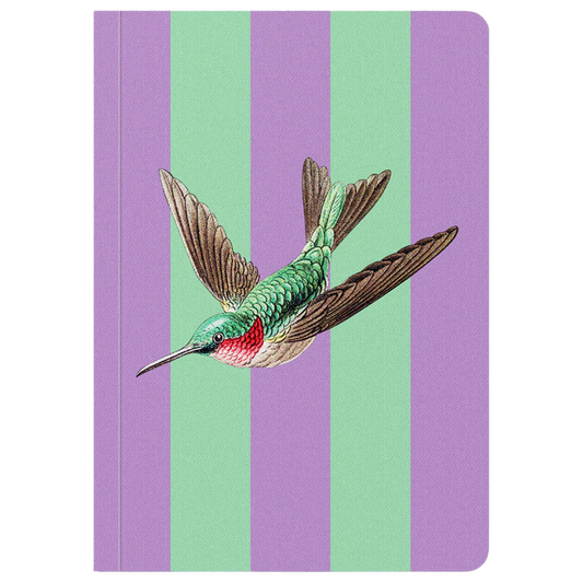 Striped A6 Paperback Notebook - Hummingbird
