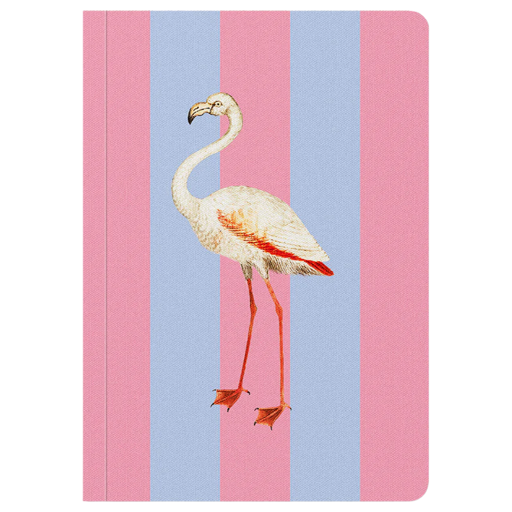 Striped A6 Paperback Notebook - Flamingo