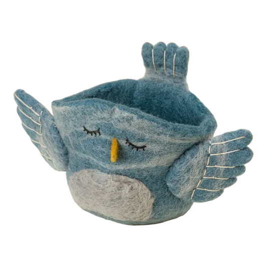 Blue Bird Wool Felt Planter