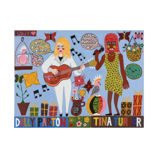 Dolly Parton and Tina Turner Tea Towel x Kaylene Whiskey