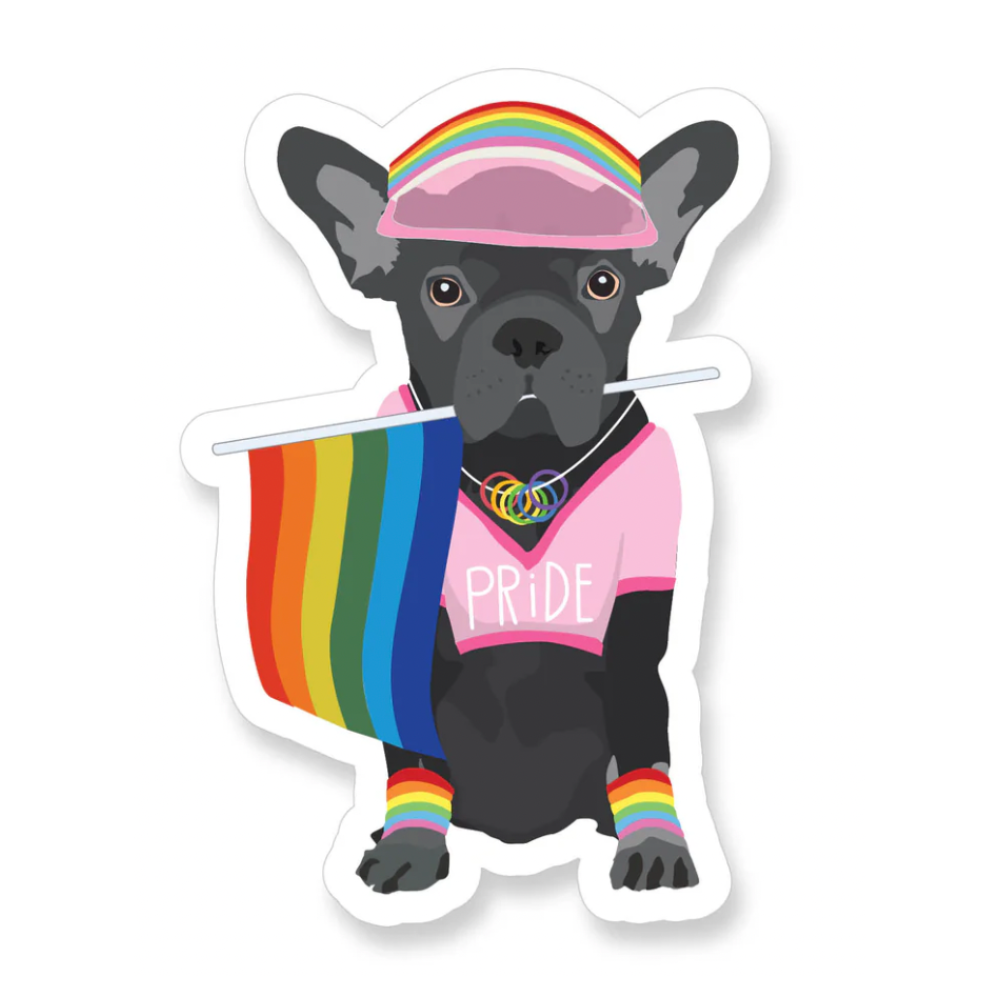 Frenchie Gay Pride Vinyl Sticker