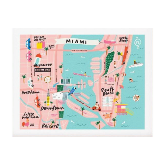 Miami Map by Black Lamb Studio