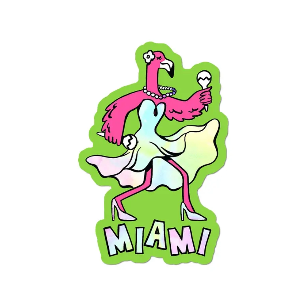 Miami Flamingo Sticker