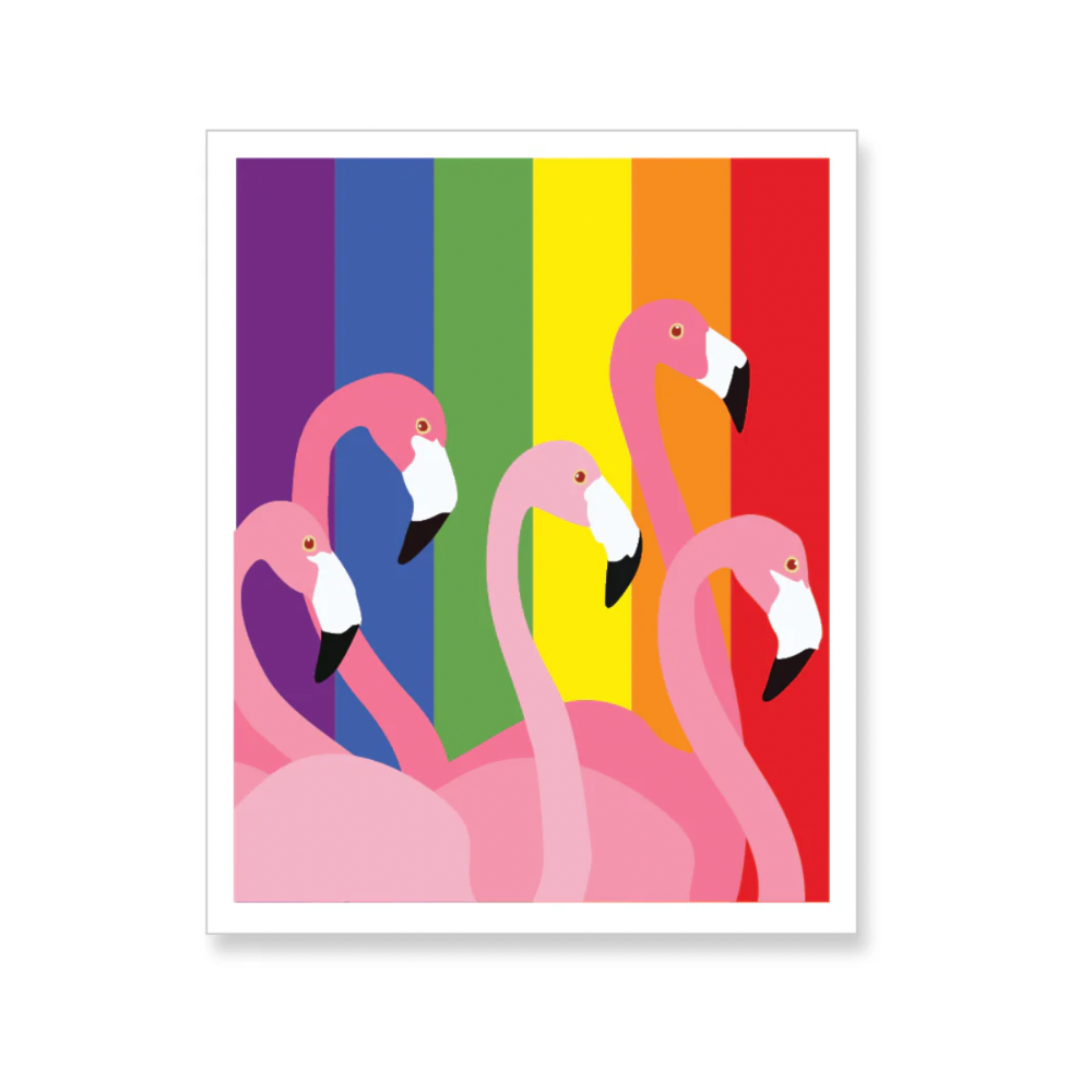 Flamingos Rainbow Pride Vinyl Sticker