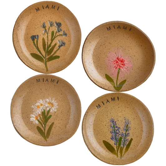 Miami Pressed Flower Handmade Trinket Dish