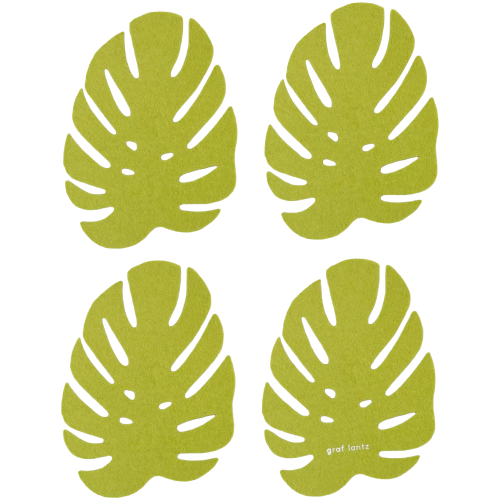Monstera Leaf Coaster Pistachio - Set of 4