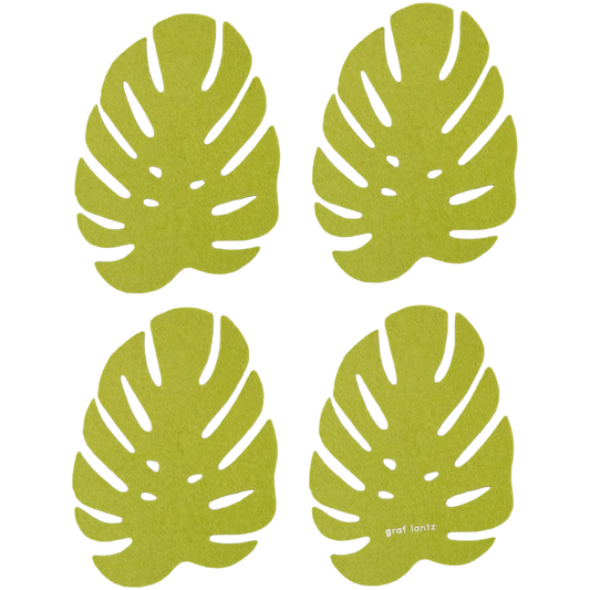 Monstera Leaf Coaster Pistachio - Set of 4