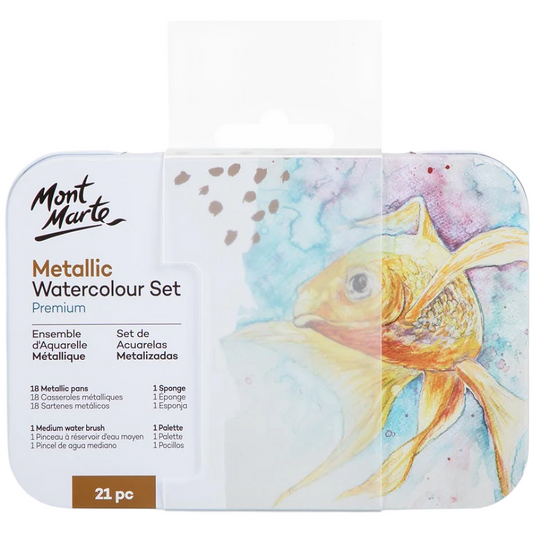 Metallic Watercolour Set in Tin - 21pc